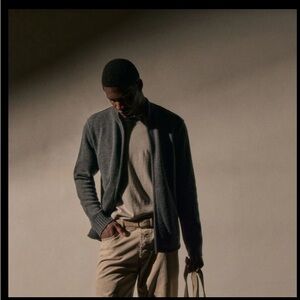 James Perse RECYCLED CASHMERE FULL ZIP SWEATER